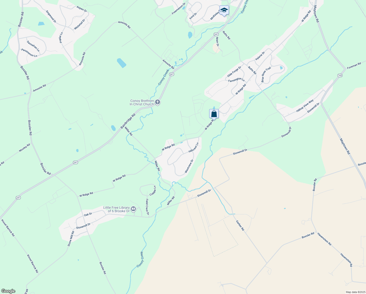 map of restaurants, bars, coffee shops, grocery stores, and more near 290 Hillcrest Lane in Elizabethtown