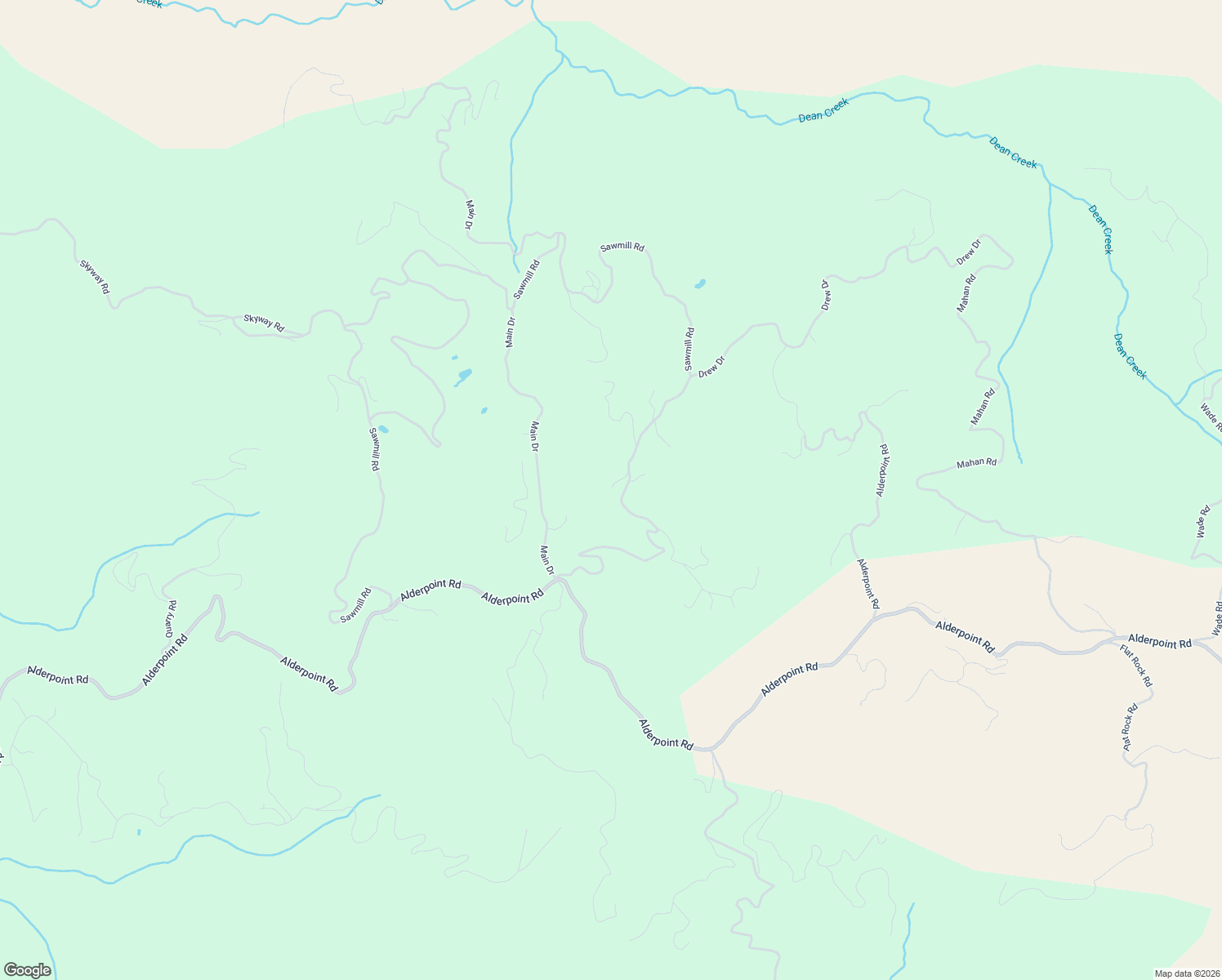 map of restaurants, bars, coffee shops, grocery stores, and more near 3765 Sawmill Road in Garberville