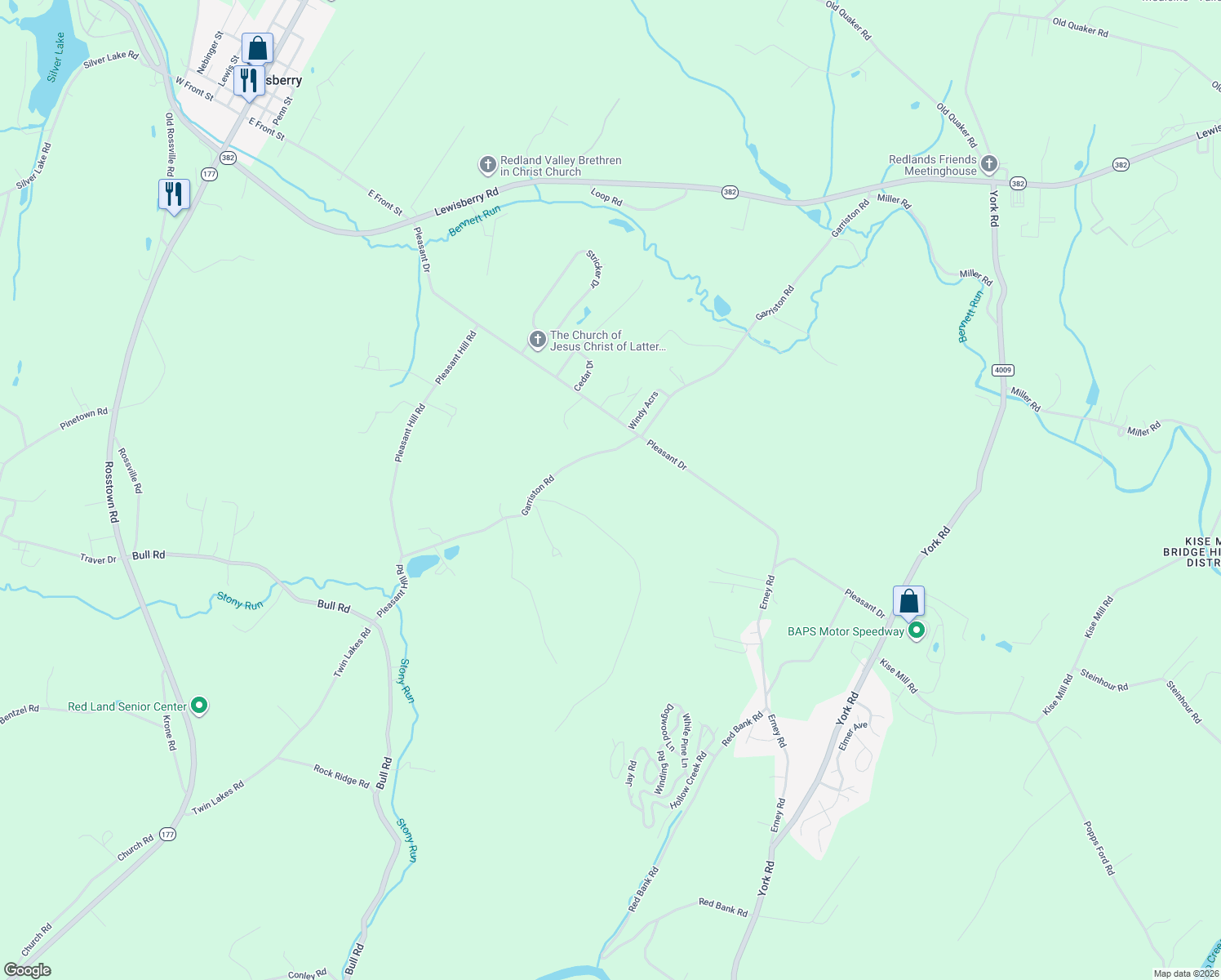 map of restaurants, bars, coffee shops, grocery stores, and more near 610 Garriston Road in Dover