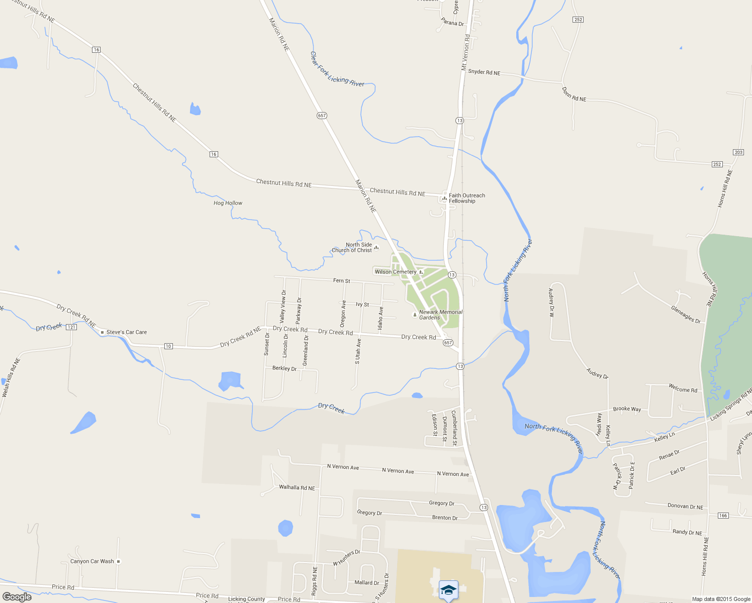 map of restaurants, bars, coffee shops, grocery stores, and more near 79 Idaho Avenue in Newark