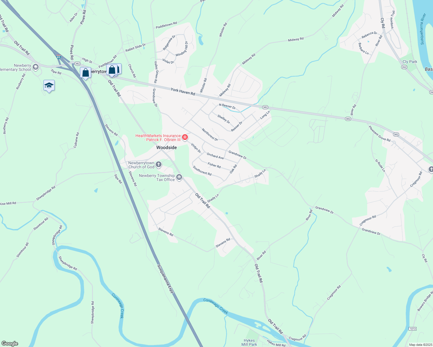 map of restaurants, bars, coffee shops, grocery stores, and more near 120 Southcrest Rd in York Haven