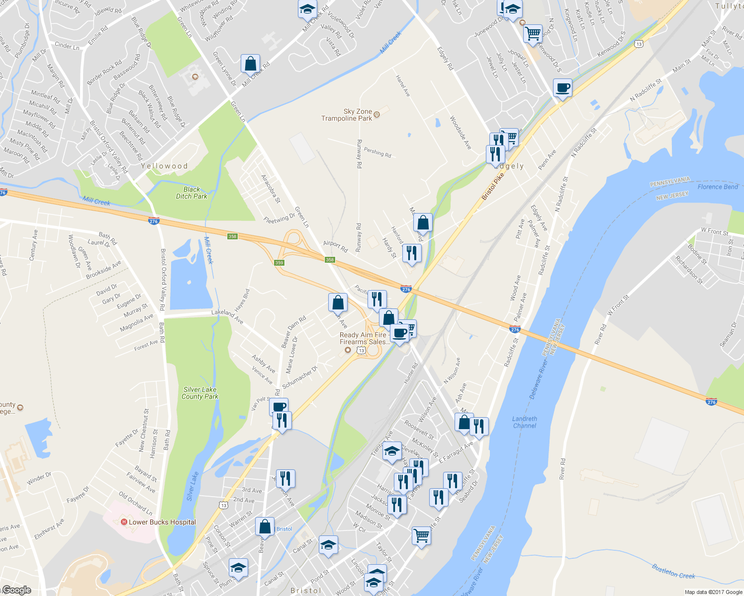 map of restaurants, bars, coffee shops, grocery stores, and more near 1218 Pacific Avenue in Bristol
