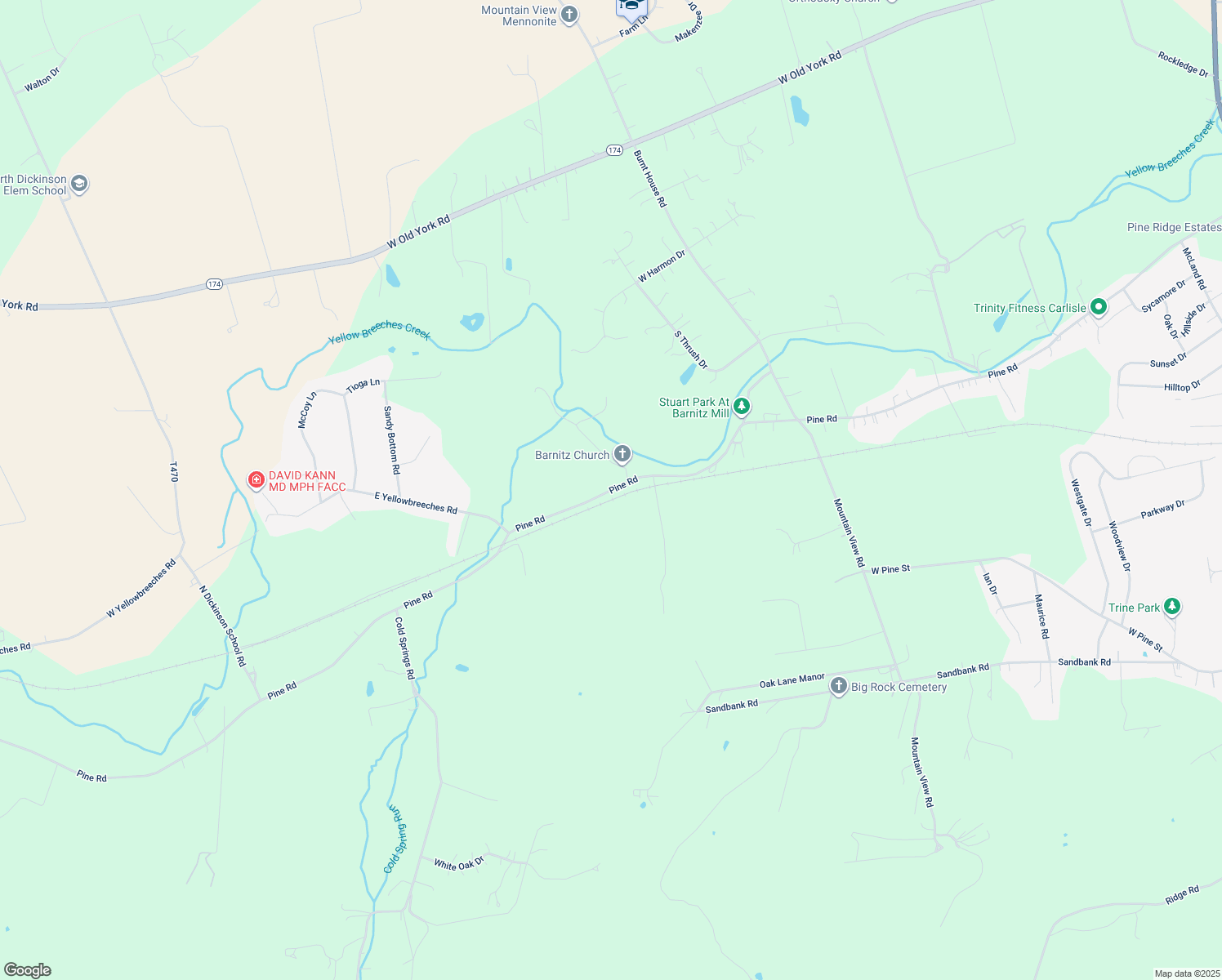 map of restaurants, bars, coffee shops, grocery stores, and more near 611 Pine Road in Carlisle