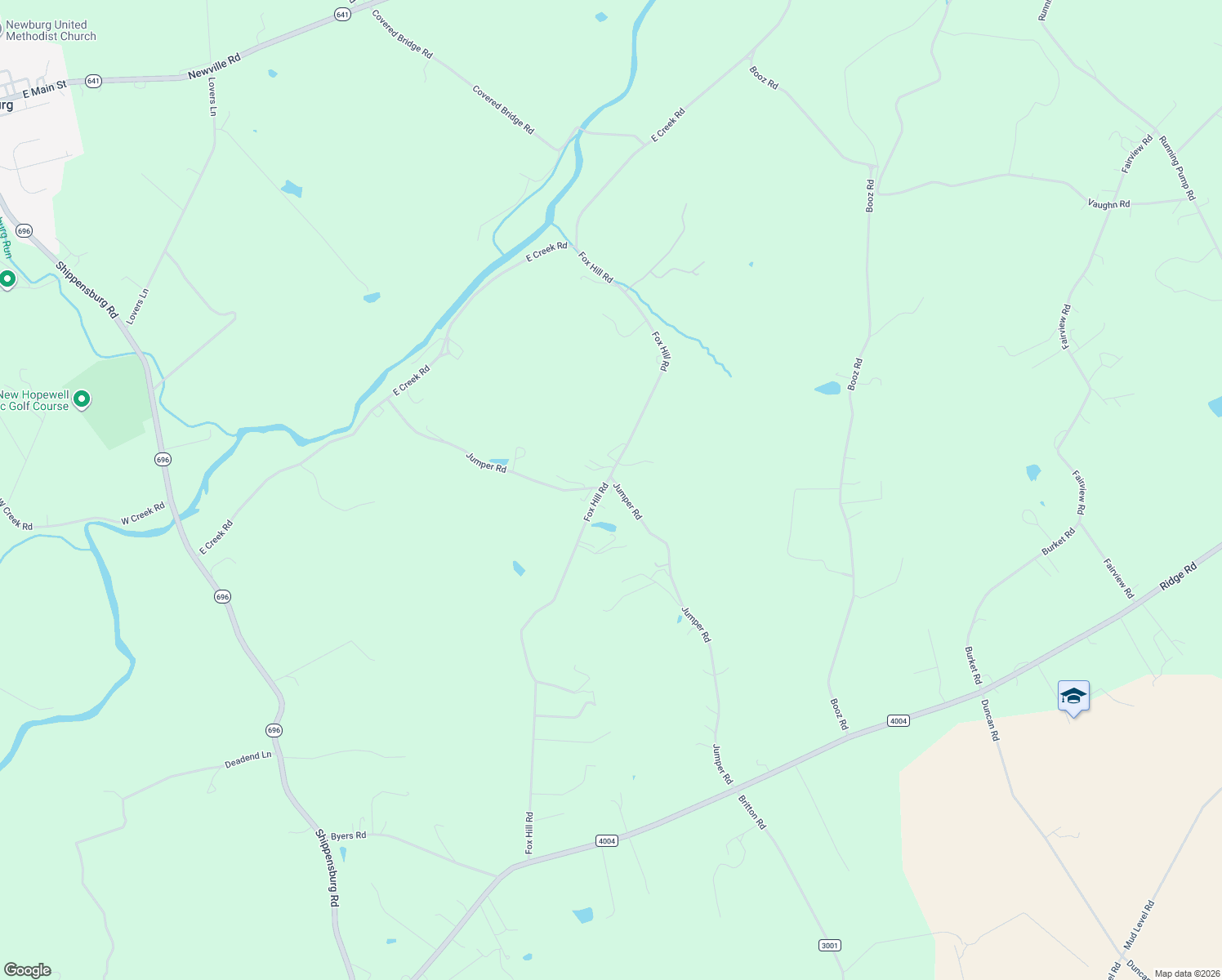 map of restaurants, bars, coffee shops, grocery stores, and more near 178 Jumper Road in Newburg