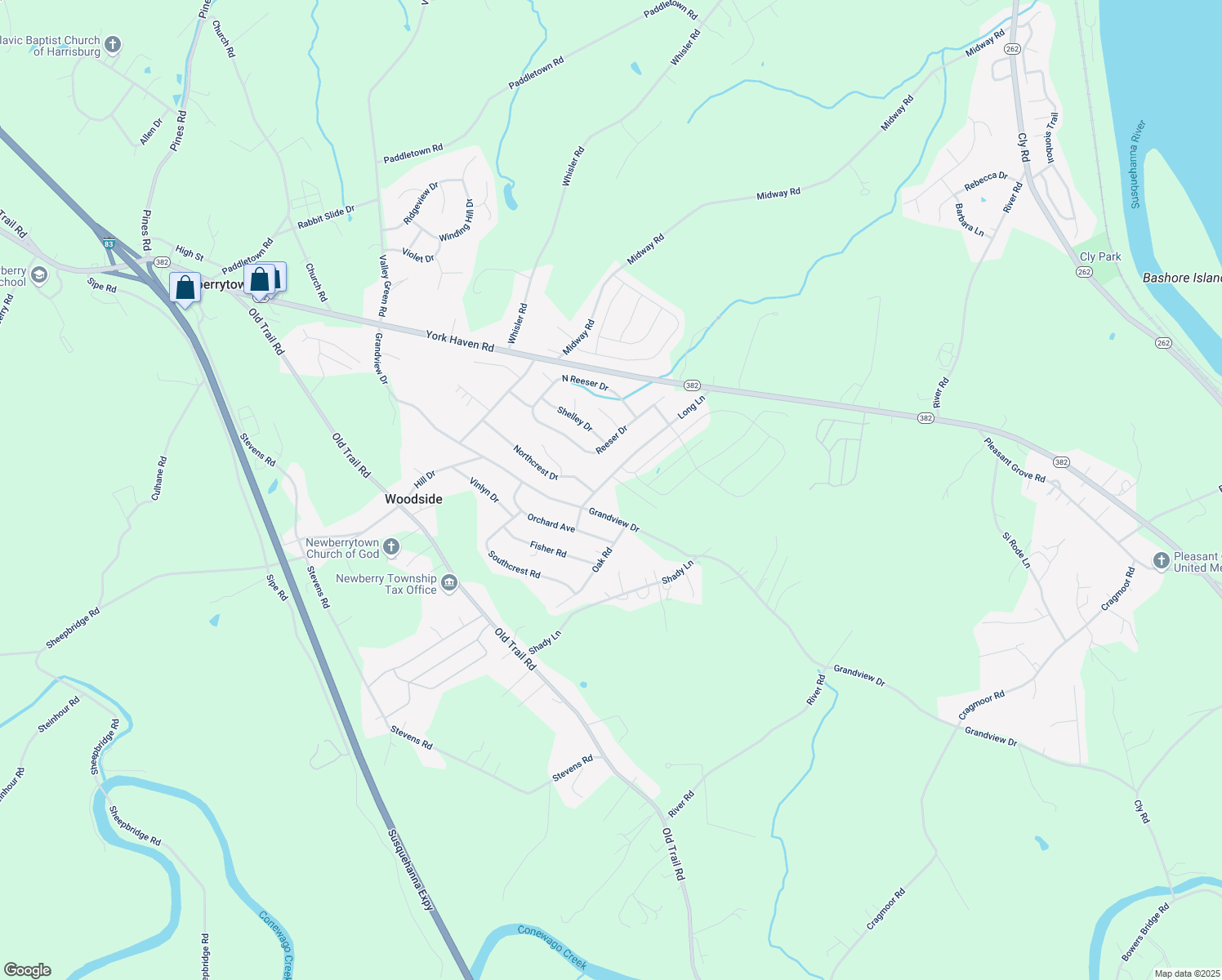 map of restaurants, bars, coffee shops, grocery stores, and more near 220 Long Ln in York Haven