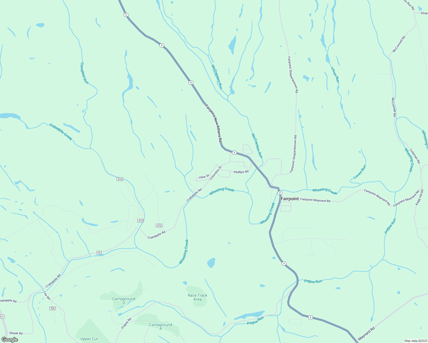 map of restaurants, bars, coffee shops, grocery stores, and more near 46919 Columbia Street in Saint Clairsville