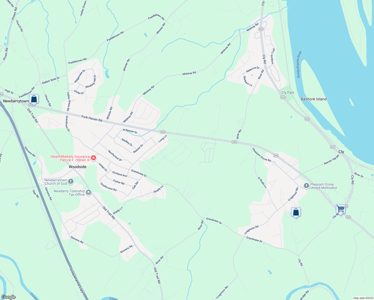 map of restaurants, bars, coffee shops, grocery stores, and more near 100 Steeple Chase Drive in York Haven