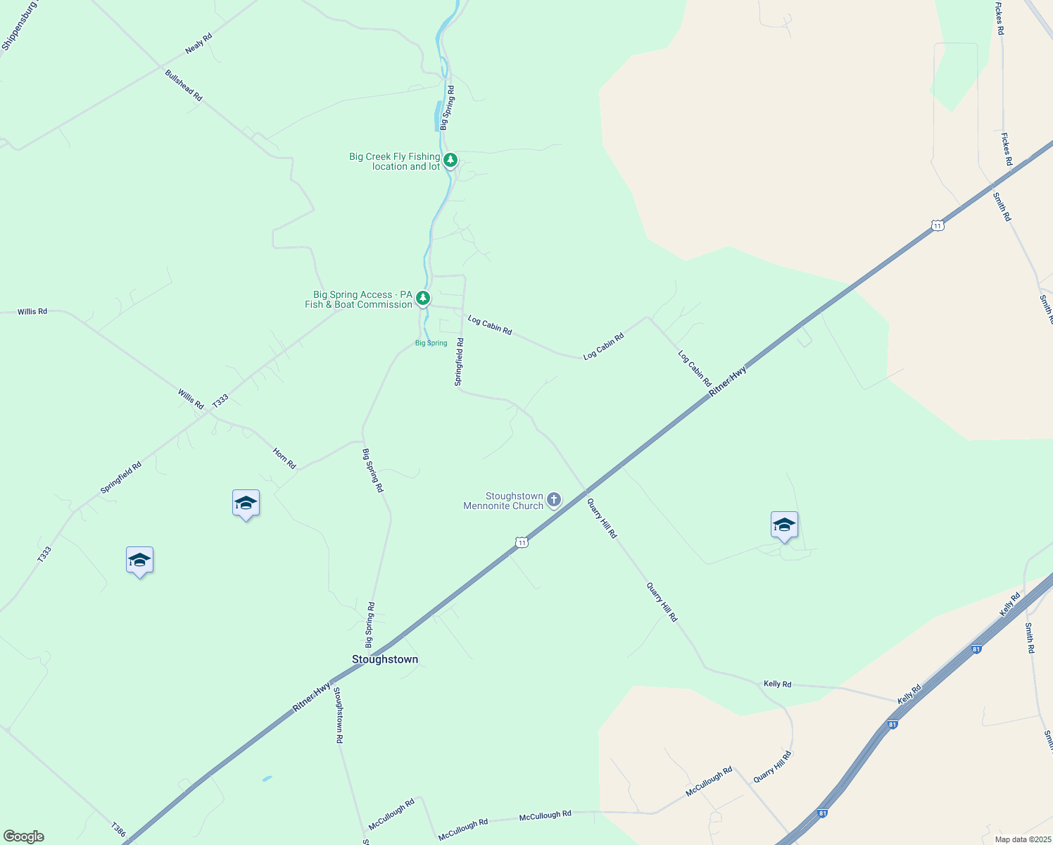 map of restaurants, bars, coffee shops, grocery stores, and more near 212 Springfield Rd in Newville