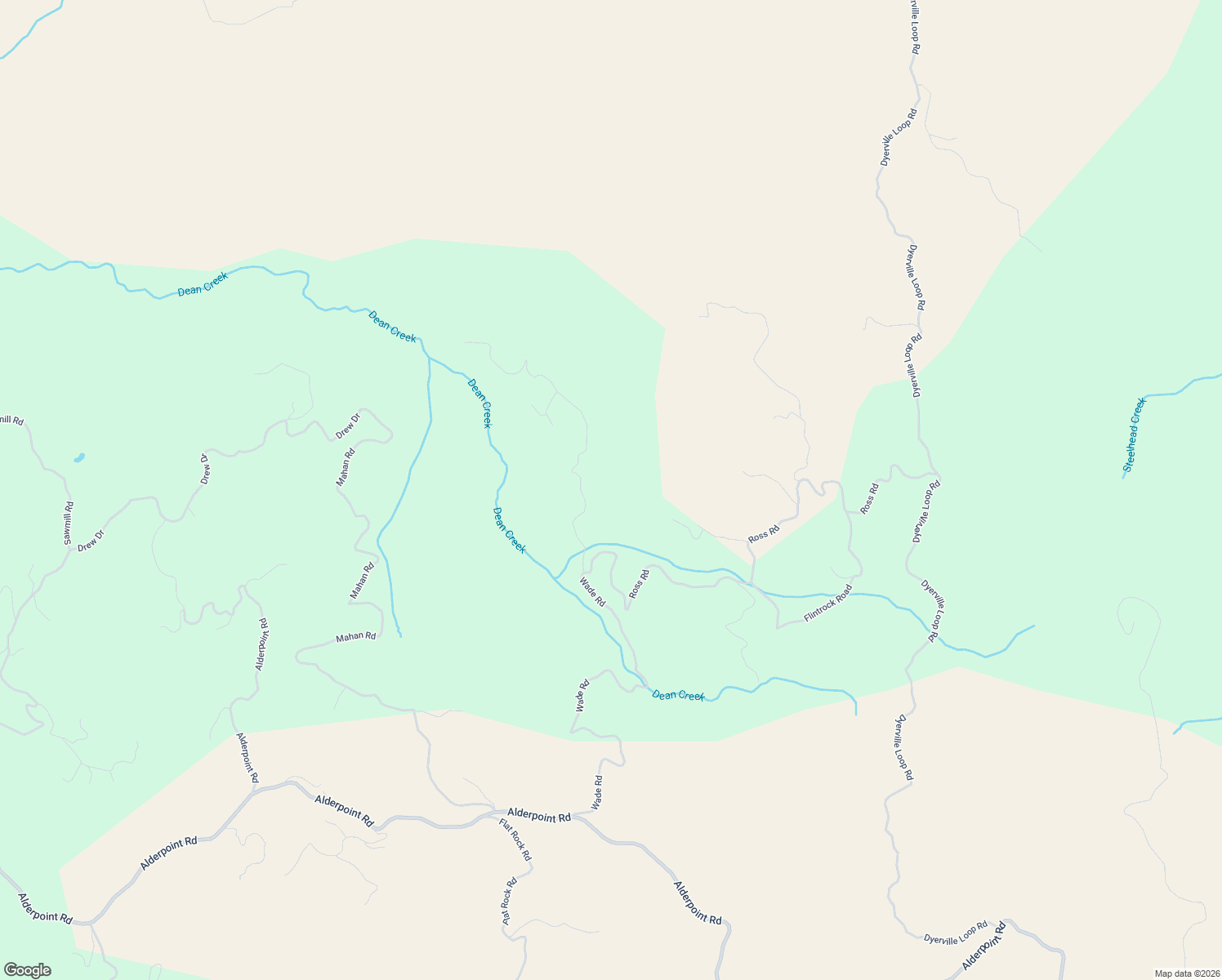 map of restaurants, bars, coffee shops, grocery stores, and more near 1413 Wade Road in Garberville