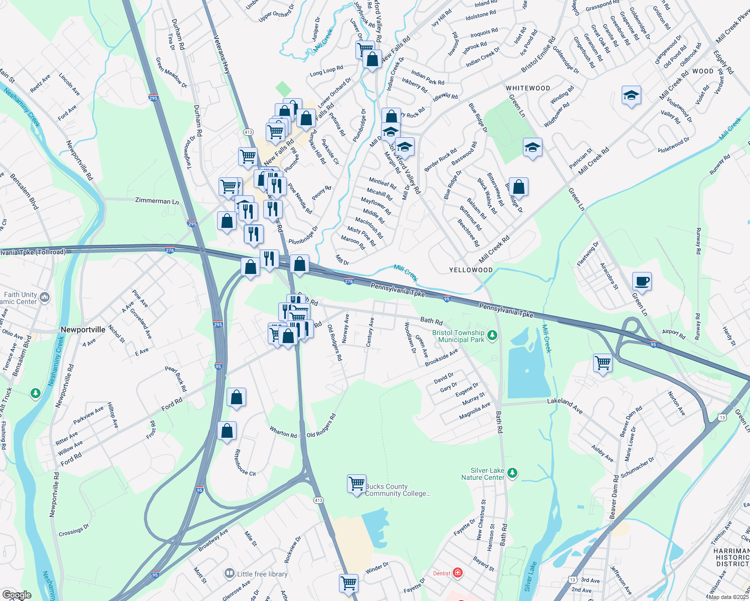 map of restaurants, bars, coffee shops, grocery stores, and more near 2909 Crest Ave in Bristol