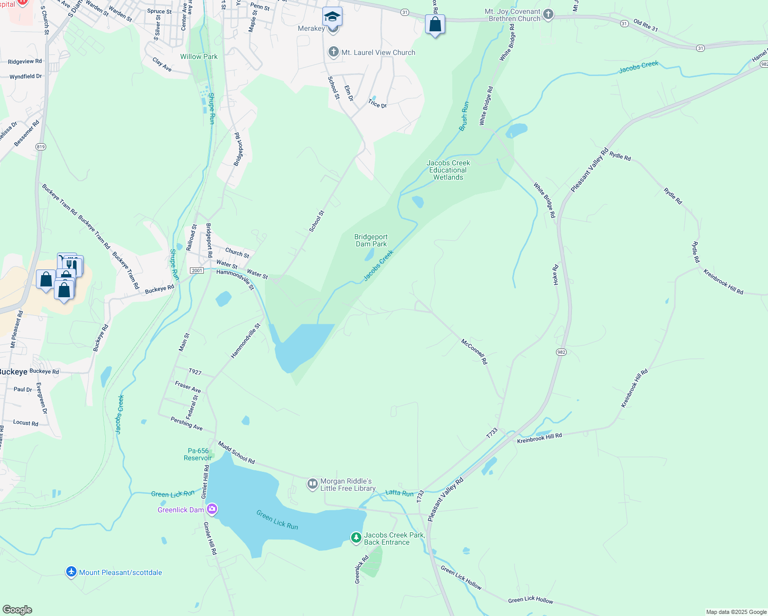 map of restaurants, bars, coffee shops, grocery stores, and more near 161 McConnell Road in Mount Pleasant