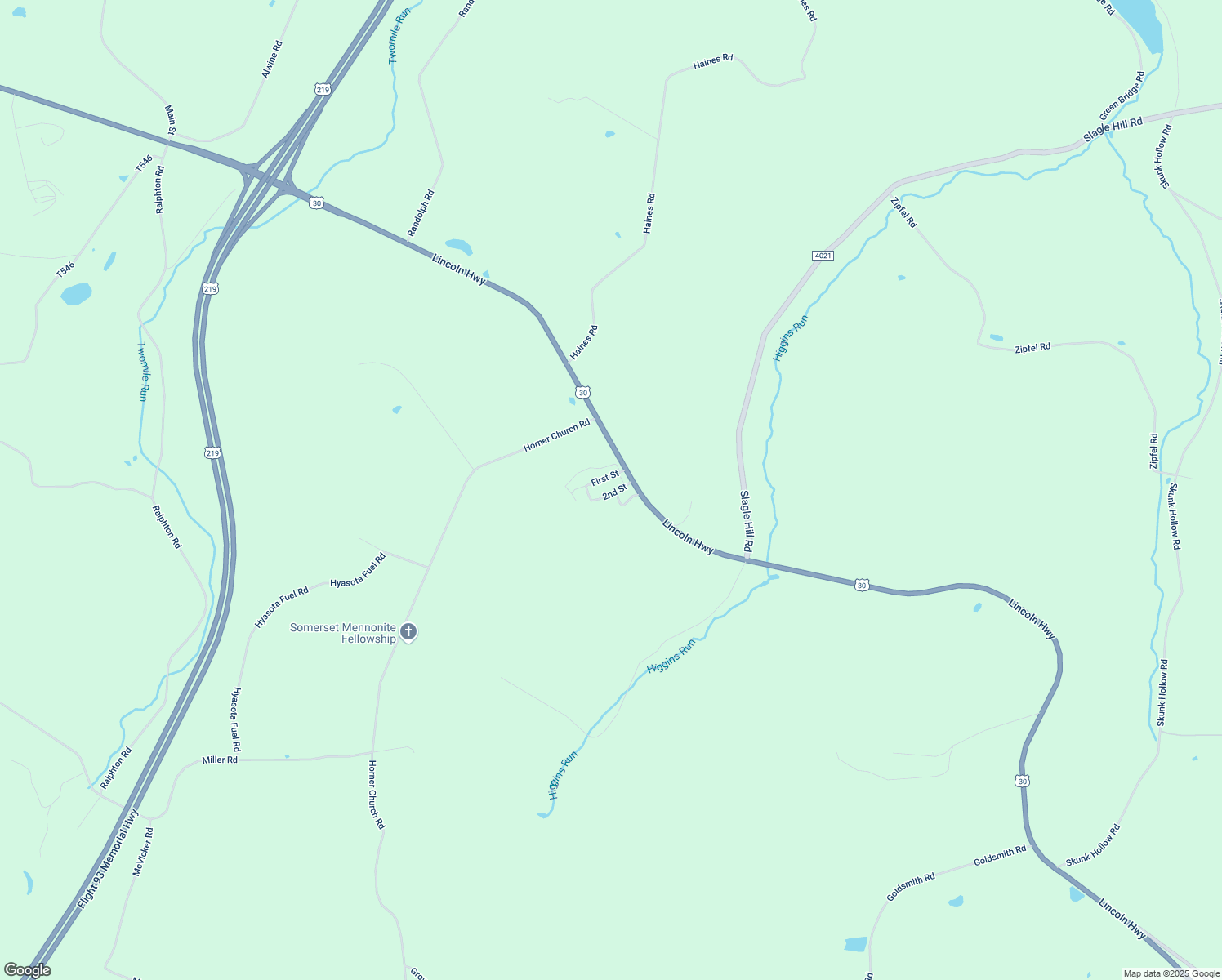 map of restaurants, bars, coffee shops, grocery stores, and more near 155 2nd Street in Stoystown