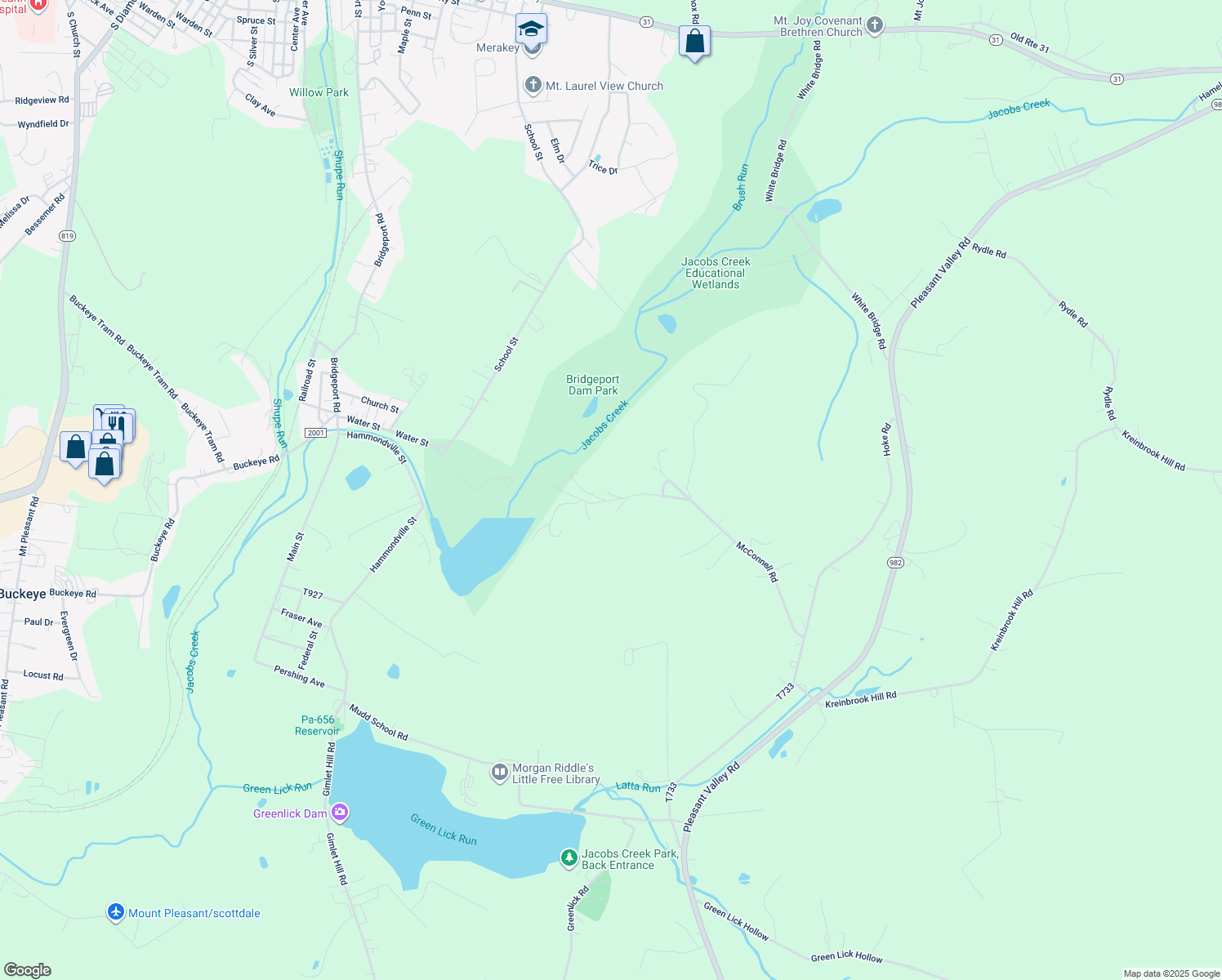 map of restaurants, bars, coffee shops, grocery stores, and more near 161 McConnell Road in Mount Pleasant