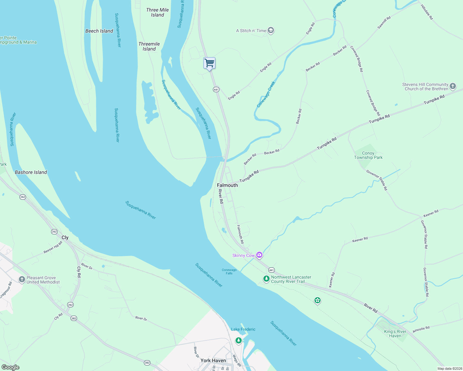 map of restaurants, bars, coffee shops, grocery stores, and more near 209 Falmouth Road in Bainbridge