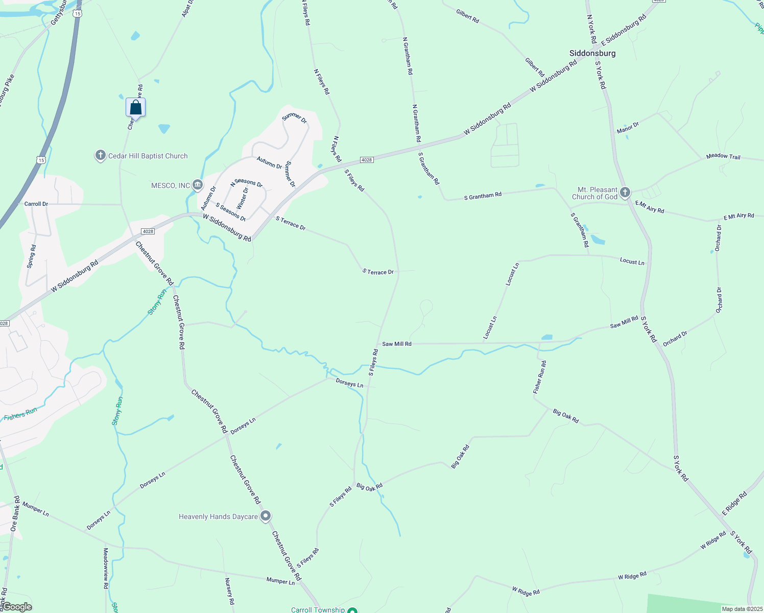 map of restaurants, bars, coffee shops, grocery stores, and more near 210 South Fileys Road in Dillsburg