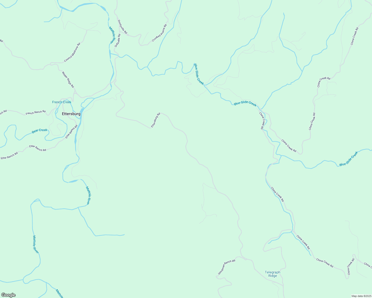 map of restaurants, bars, coffee shops, grocery stores, and more near 4500 Ettersburg Road in Garberville