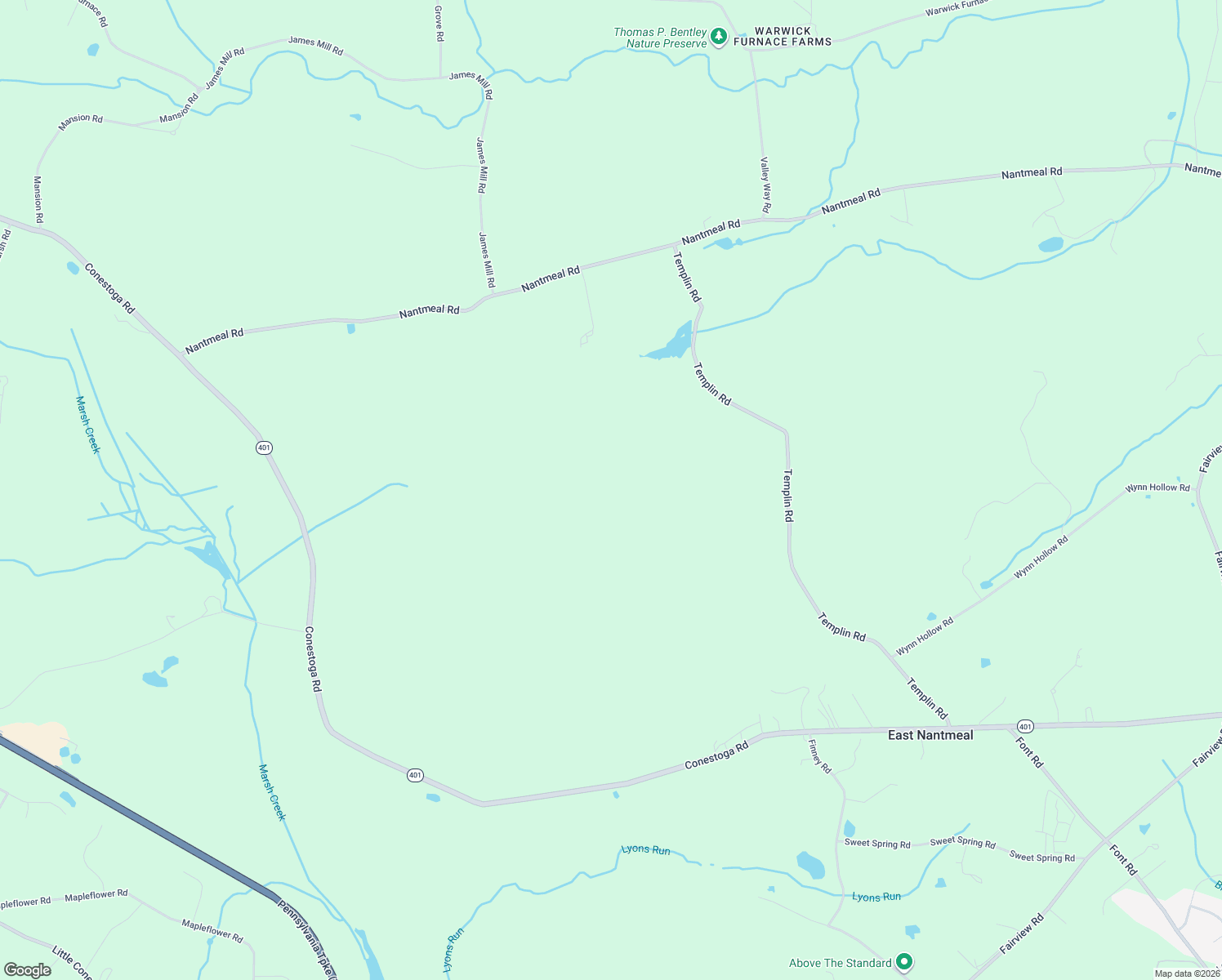 map of restaurants, bars, coffee shops, grocery stores, and more near in East Nantmeal