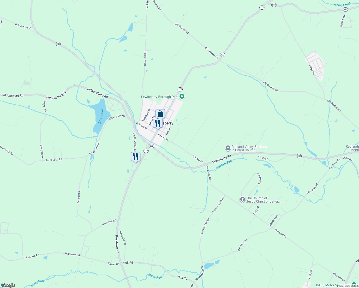 map of restaurants, bars, coffee shops, grocery stores, and more near 360 S Front St in York Haven