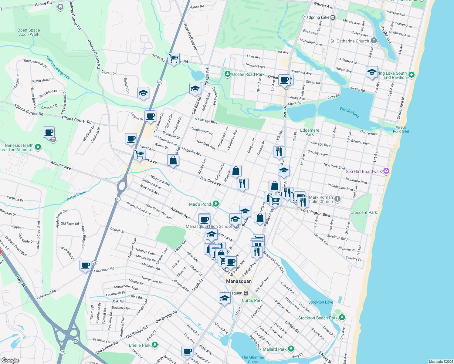 2192 Village Road, Sea Girt NJ Walk Score