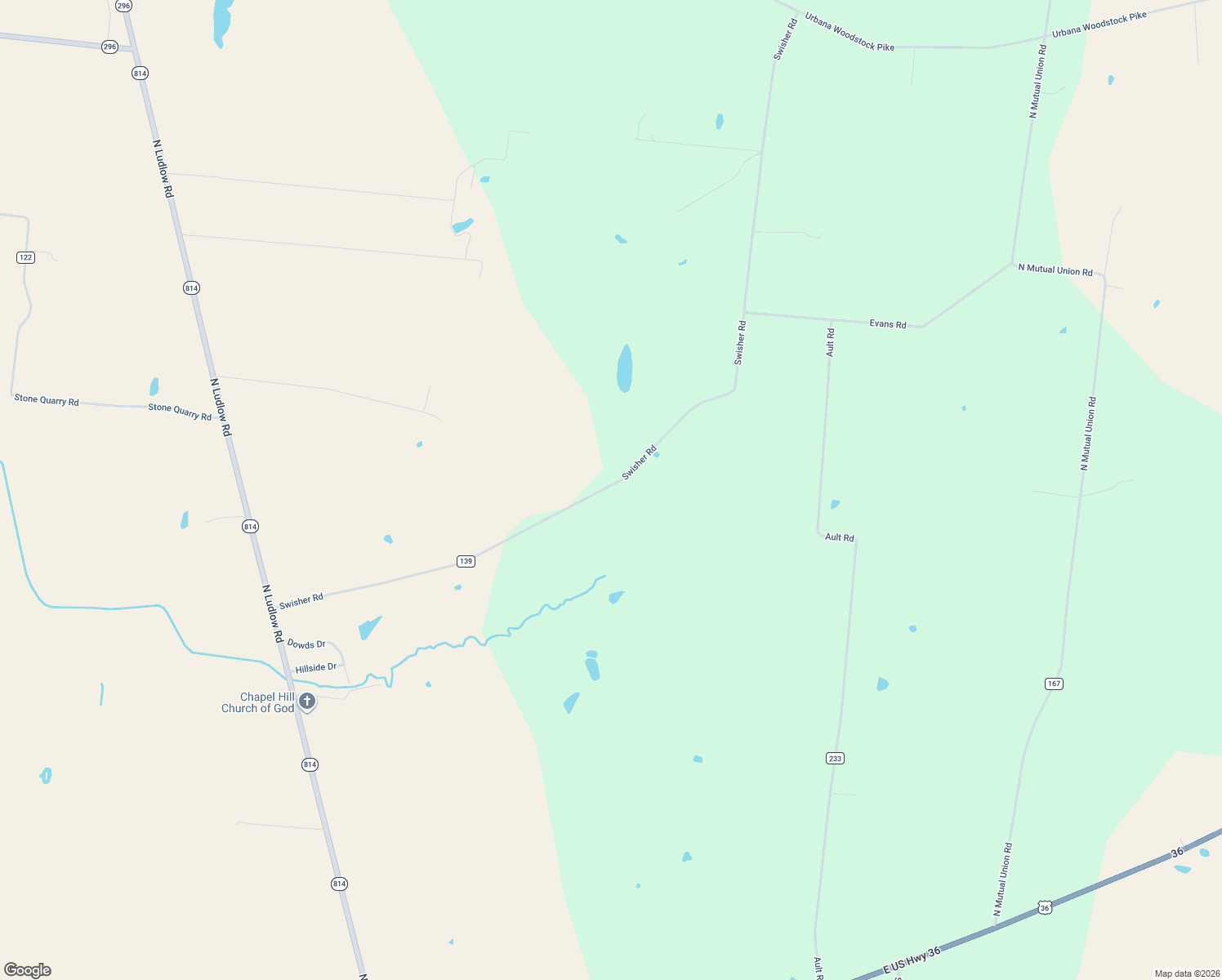 map of restaurants, bars, coffee shops, grocery stores, and more near 4321 Swisher Road in Urbana
