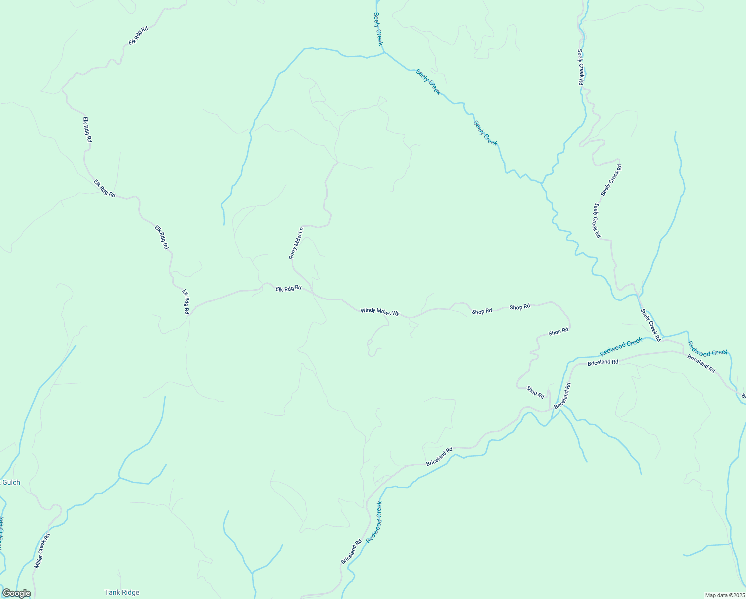 map of restaurants, bars, coffee shops, grocery stores, and more near 251 Windy Meadows Way in Redway
