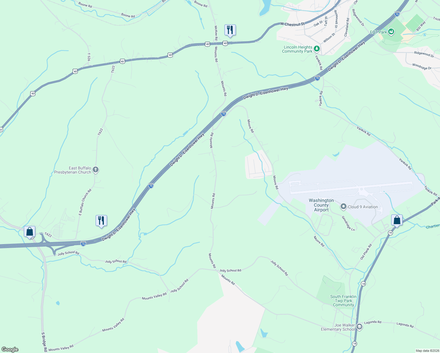 map of restaurants, bars, coffee shops, grocery stores, and more near 826 Mounts Road in Washington