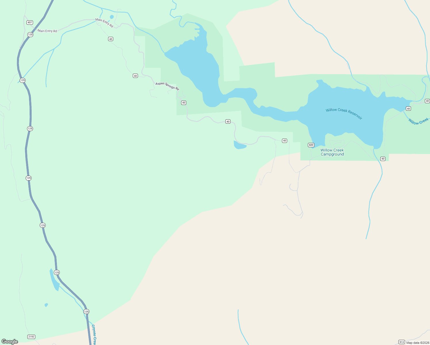 map of restaurants, bars, coffee shops, grocery stores, and more near County Road 40 in Granby