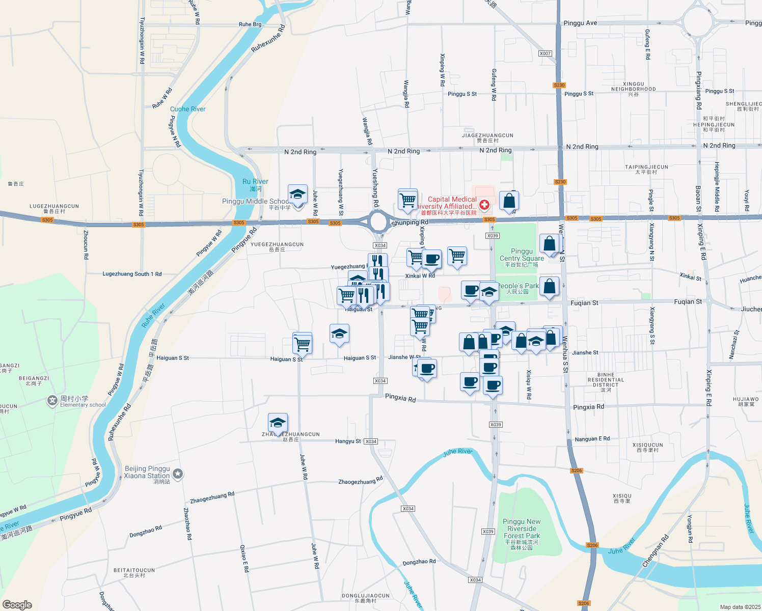 map of restaurants, bars, coffee shops, grocery stores, and more near in 