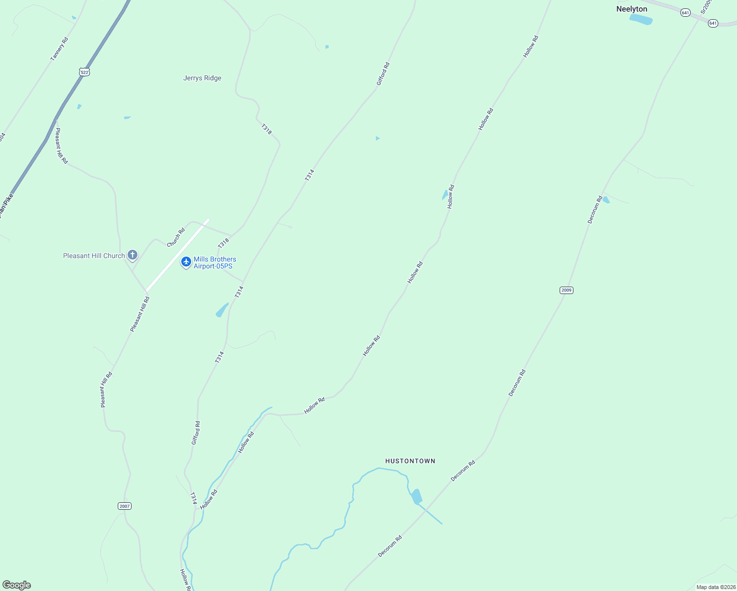 map of restaurants, bars, coffee shops, grocery stores, and more near 22692 Hollow Road in Neelyton