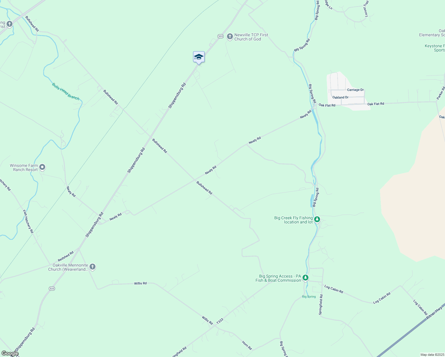map of restaurants, bars, coffee shops, grocery stores, and more near 140 Nealy Road in Newville