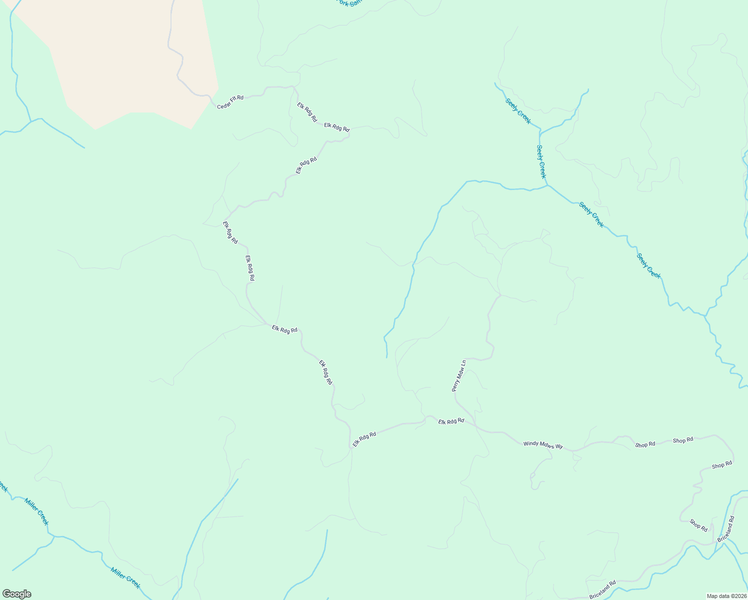 map of restaurants, bars, coffee shops, grocery stores, and more near Elk Ridge Road in Garberville