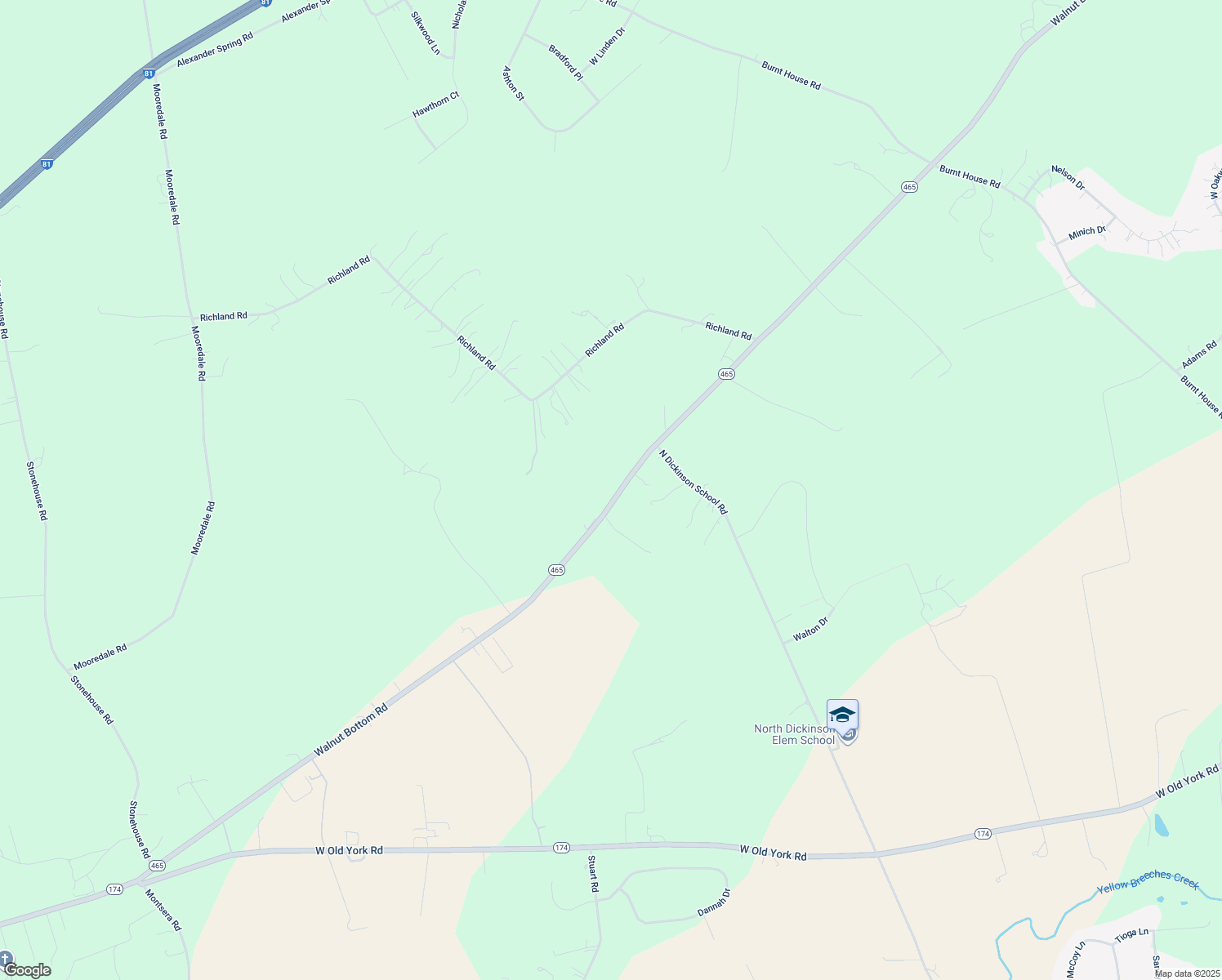 map of restaurants, bars, coffee shops, grocery stores, and more near 2127 Walnut Bottom Road in Carlisle
