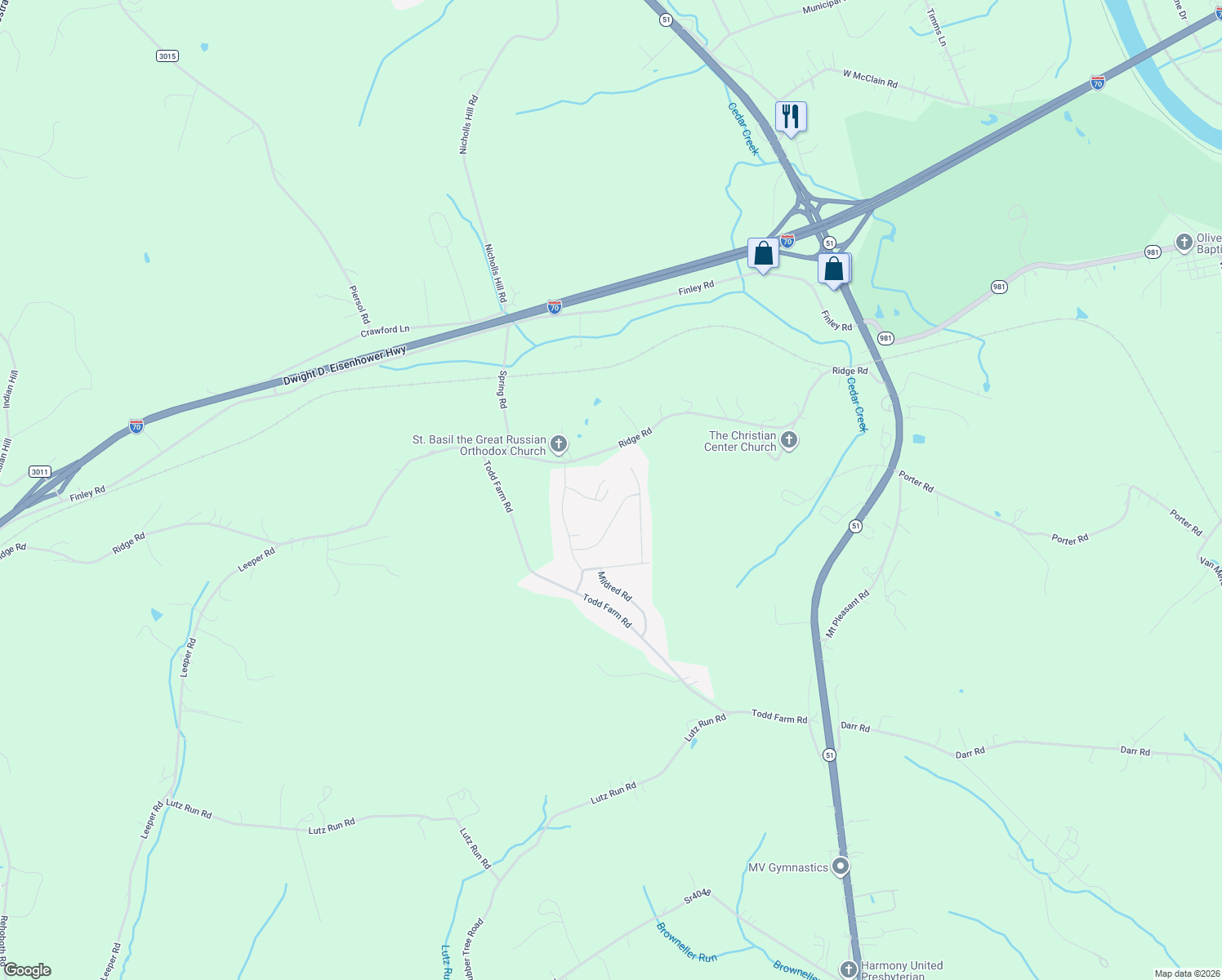 map of restaurants, bars, coffee shops, grocery stores, and more near 6245 Highview Drive in Belle Vernon