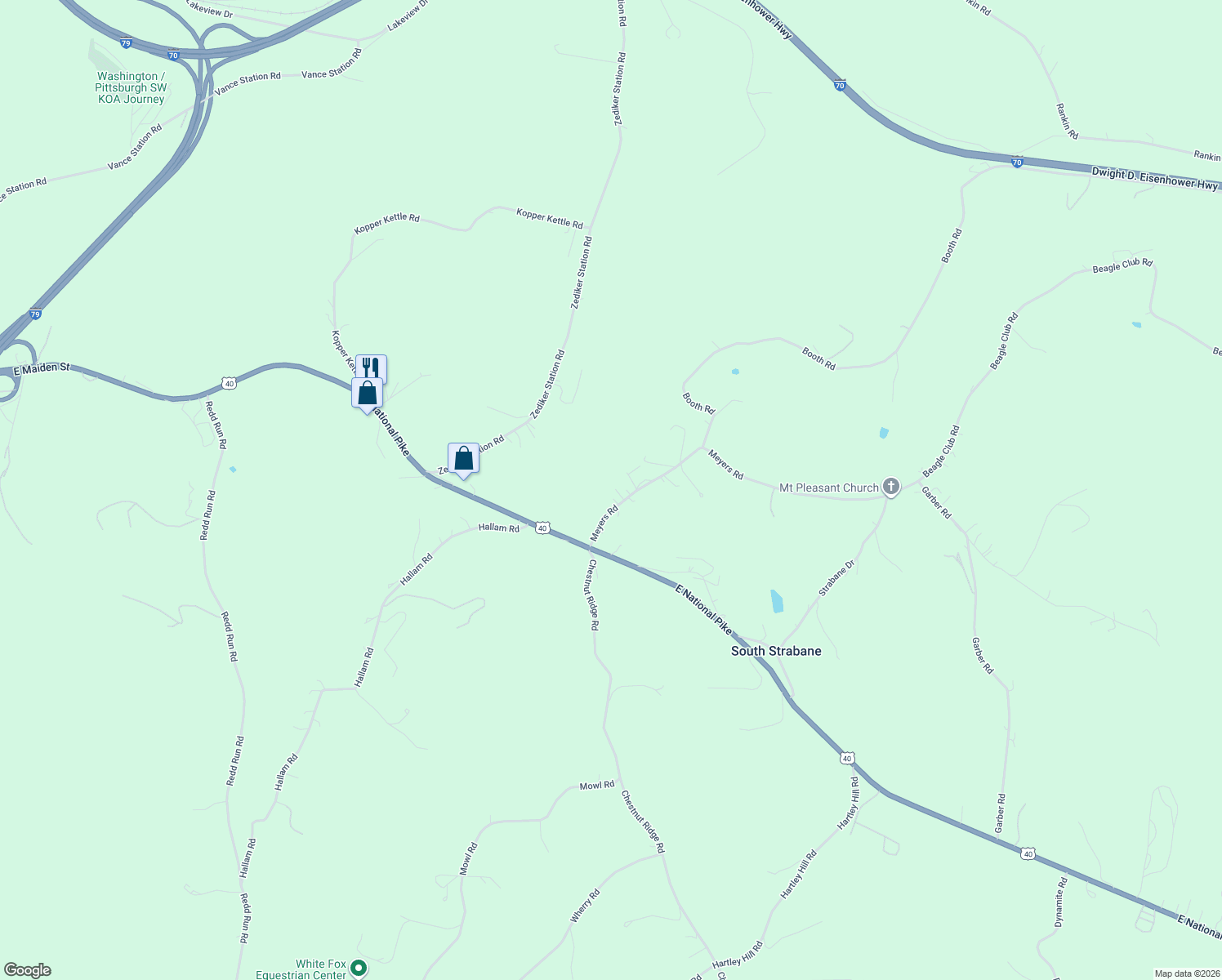 map of restaurants, bars, coffee shops, grocery stores, and more near 31 Meyers Road in Washington