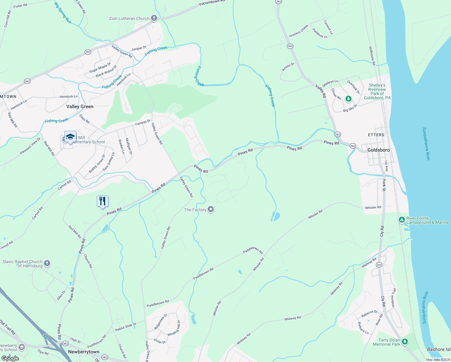 map of restaurants, bars, coffee shops, grocery stores, and more near 125 Scarlet Oak Drive in Goldsboro