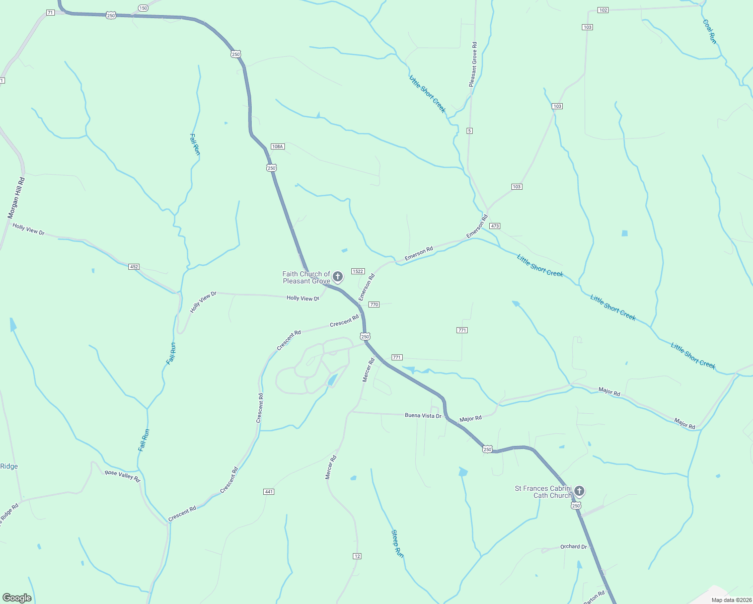 map of restaurants, bars, coffee shops, grocery stores, and more near 52100 Harper Road in Adena