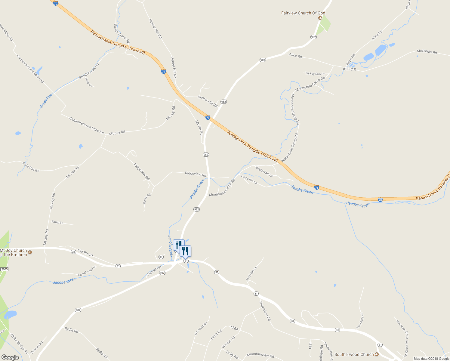 map of restaurants, bars, coffee shops, grocery stores, and more near 524 Creekside Lane in Mount Pleasant