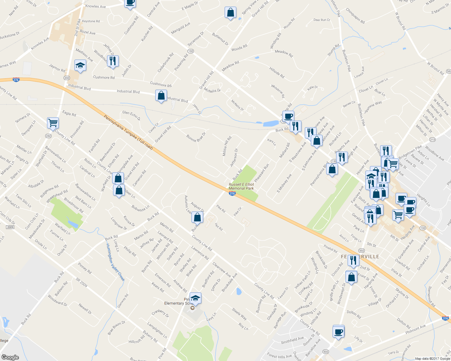 map of restaurants, bars, coffee shops, grocery stores, and more near 340 Concord Circle in Southampton
