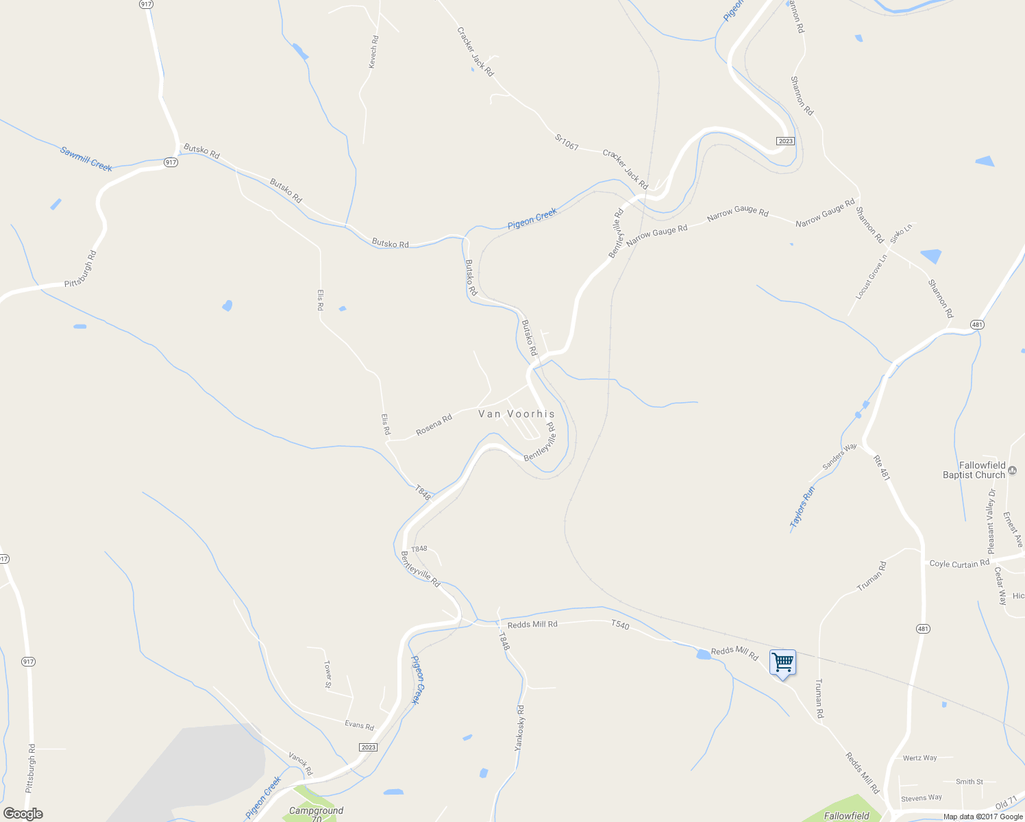 map of restaurants, bars, coffee shops, grocery stores, and more near in Van Voorhis
