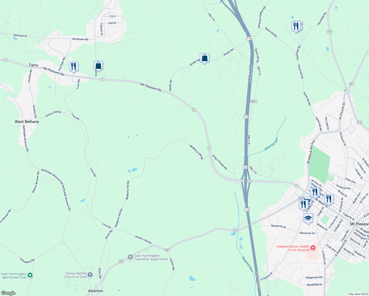 map of restaurants, bars, coffee shops, grocery stores, and more near 740 Mulberry Hill Road in Mount Pleasant