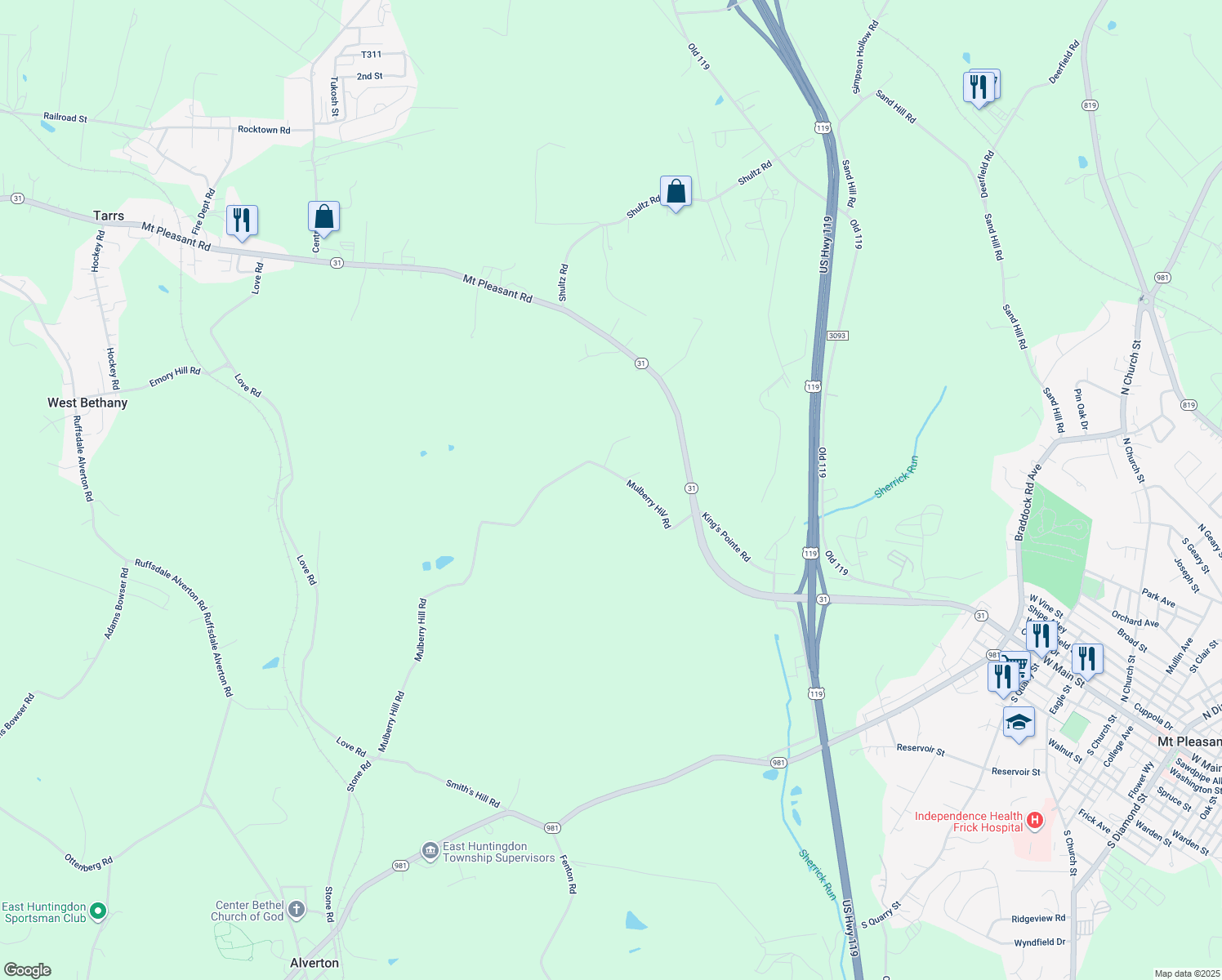 map of restaurants, bars, coffee shops, grocery stores, and more near 740 Mulberry Hill Road in Mount Pleasant