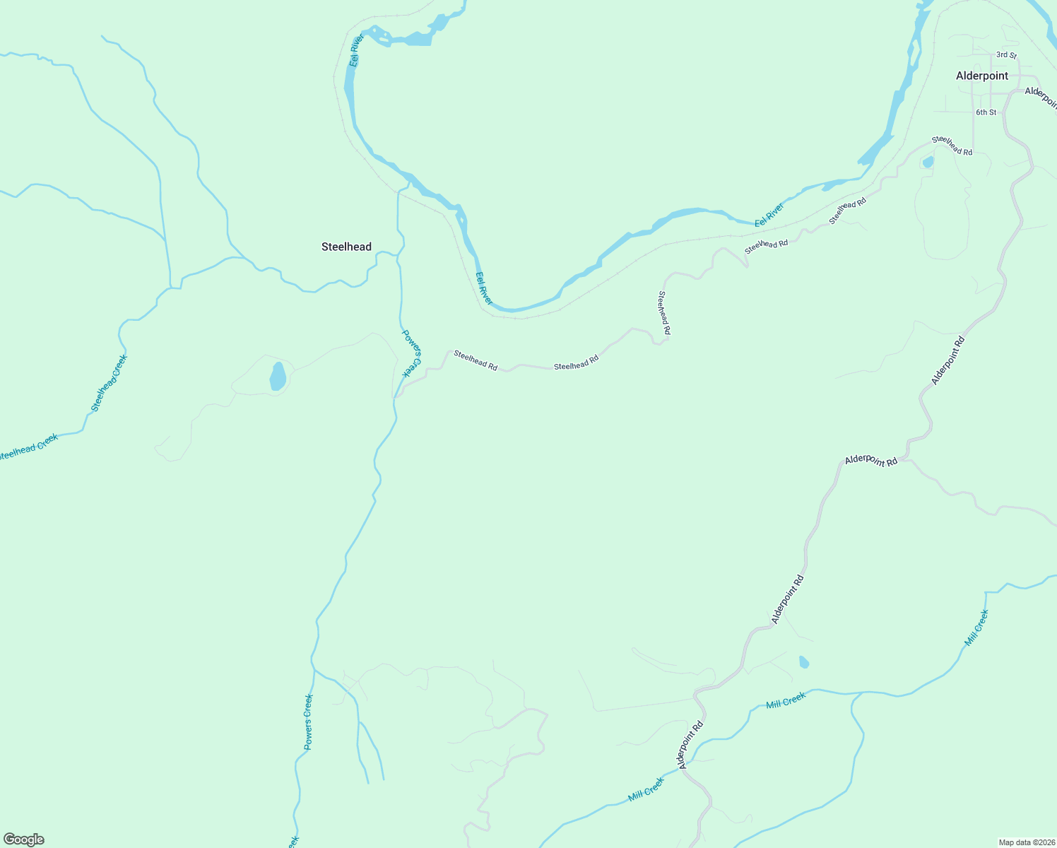 map of restaurants, bars, coffee shops, grocery stores, and more near 2470 Steelhead Road in Alderpoint