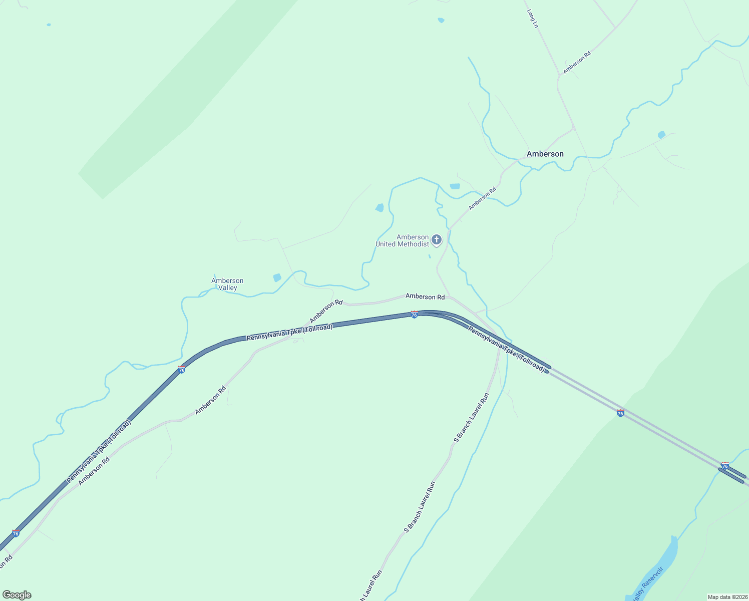 map of restaurants, bars, coffee shops, grocery stores, and more near 18493 Amberson Road in Spring Run