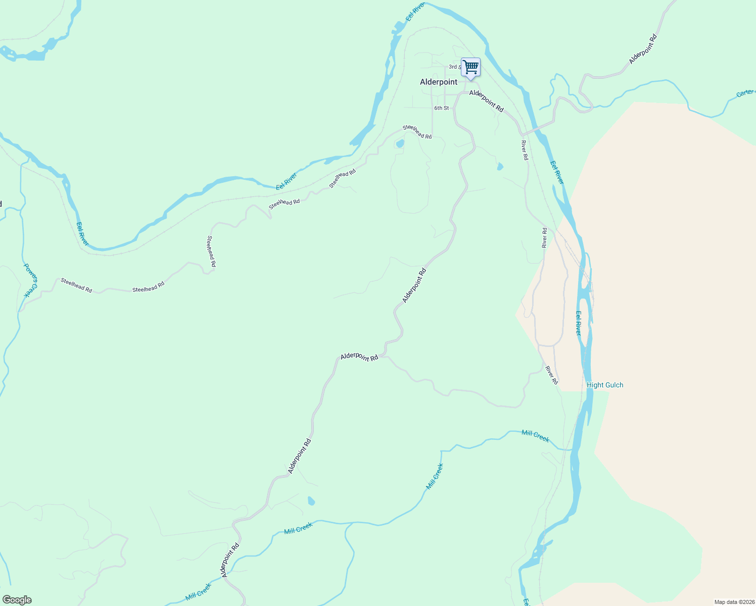 map of restaurants, bars, coffee shops, grocery stores, and more near in Alderpoint