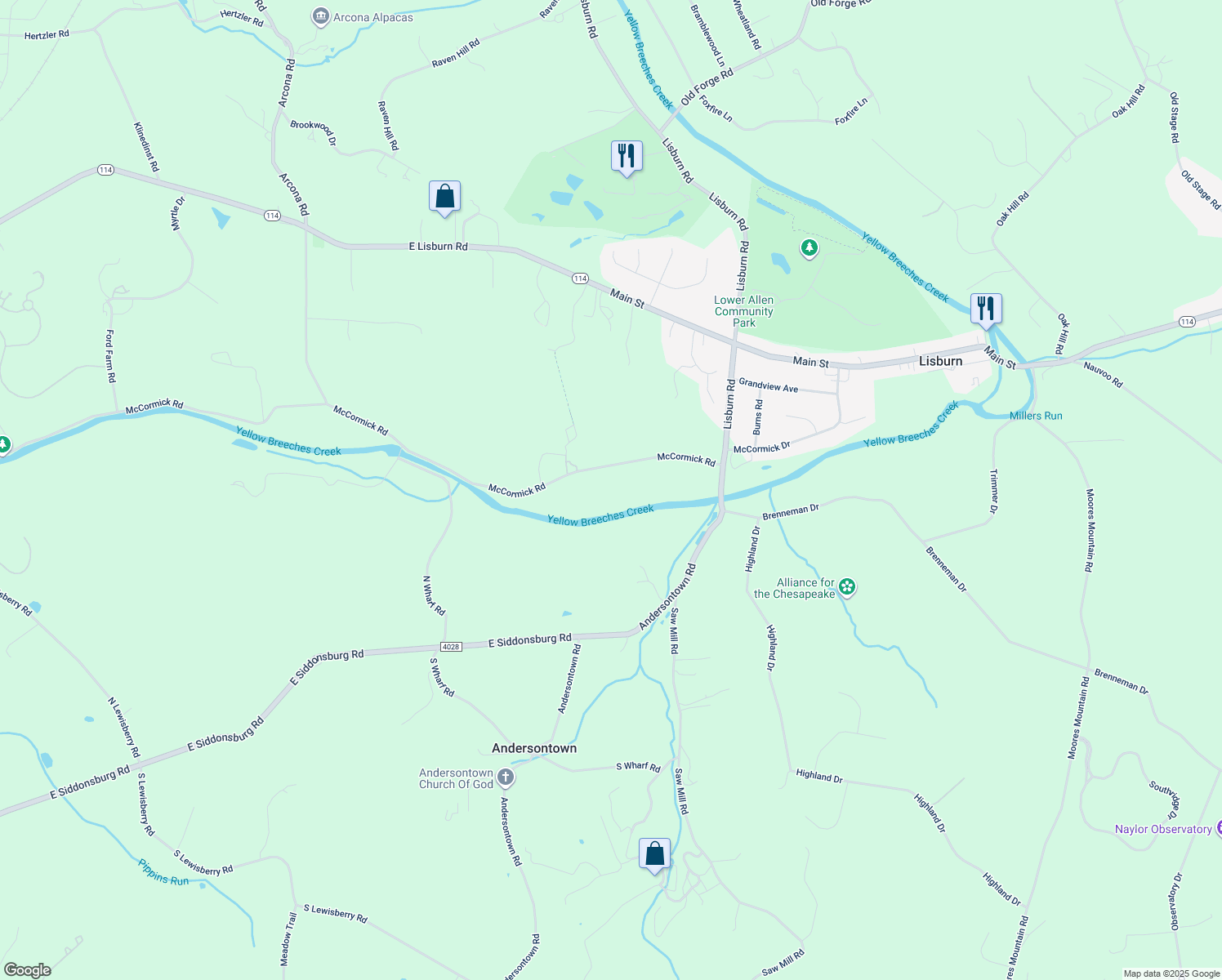 map of restaurants, bars, coffee shops, grocery stores, and more near 1236 McCormick Rd in Mechanicsburg