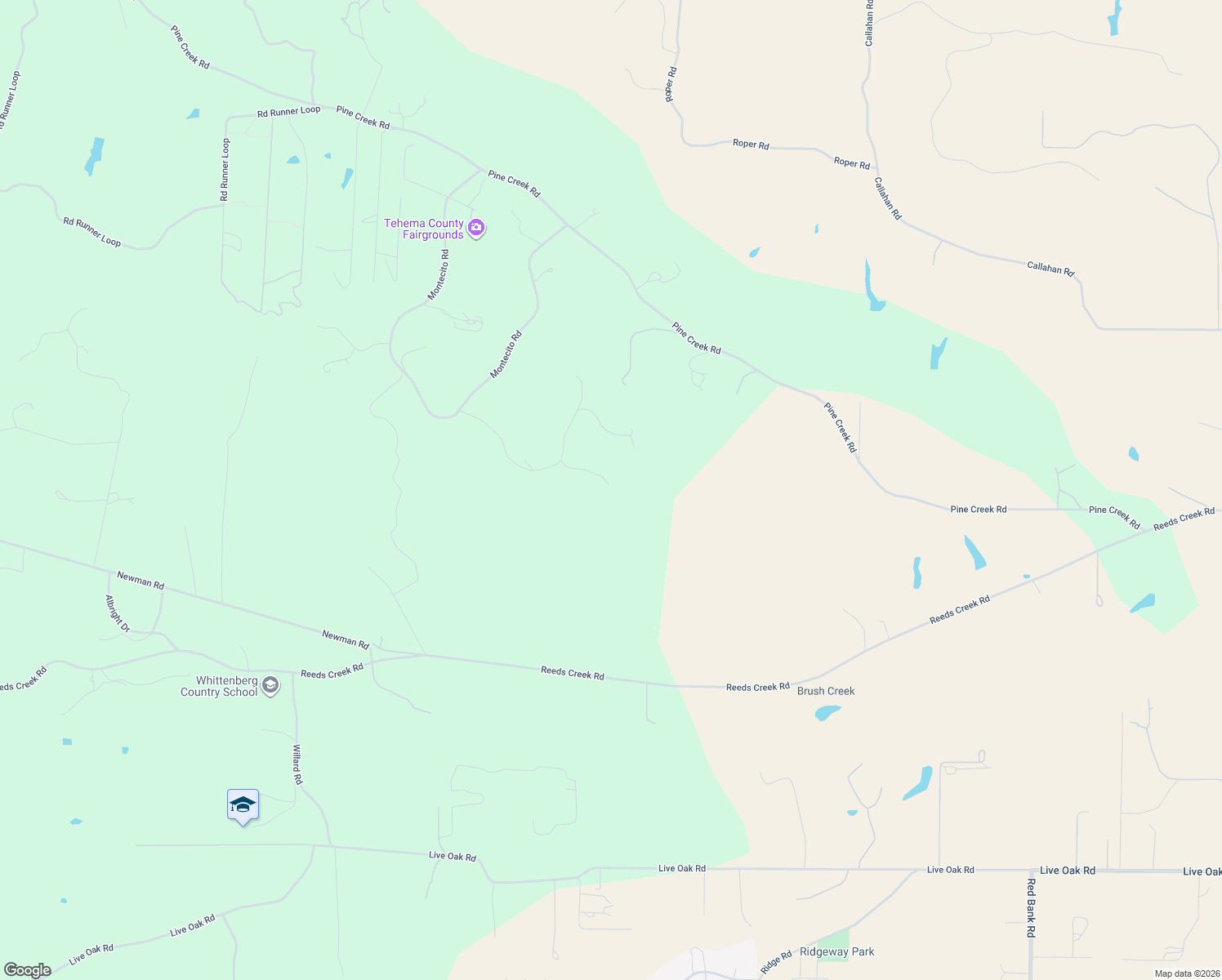 map of restaurants, bars, coffee shops, grocery stores, and more near 19365 Macho Road in Red Bluff