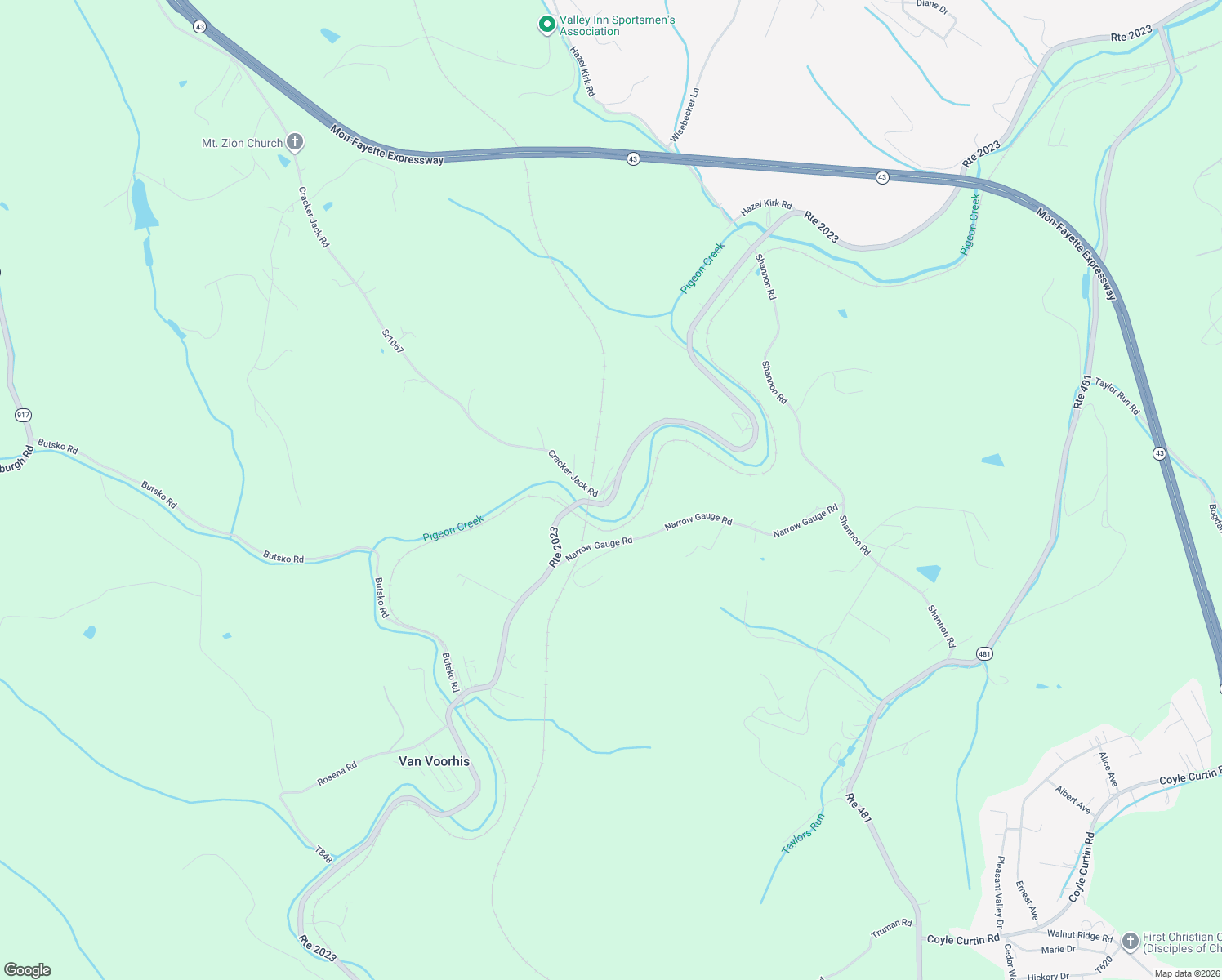 map of restaurants, bars, coffee shops, grocery stores, and more near 15 Cracker Jack Road in Monongahela