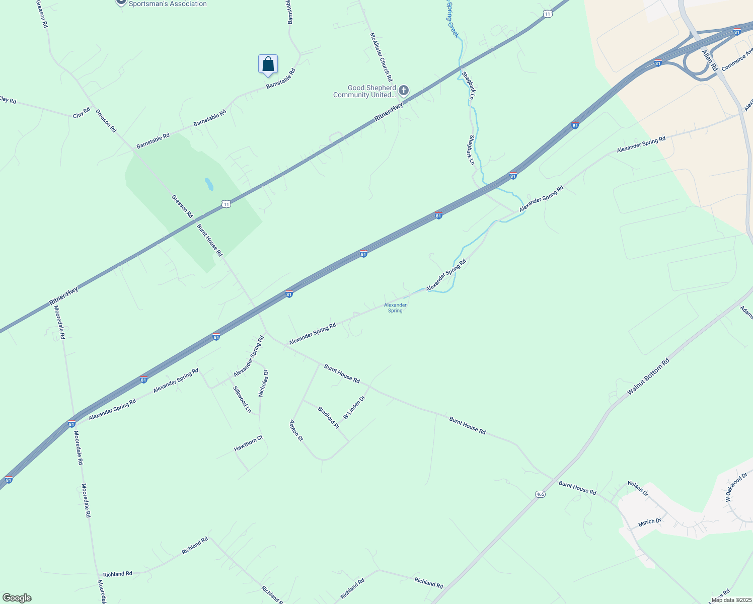 map of restaurants, bars, coffee shops, grocery stores, and more near 855 Alexander Spring Road in Carlisle