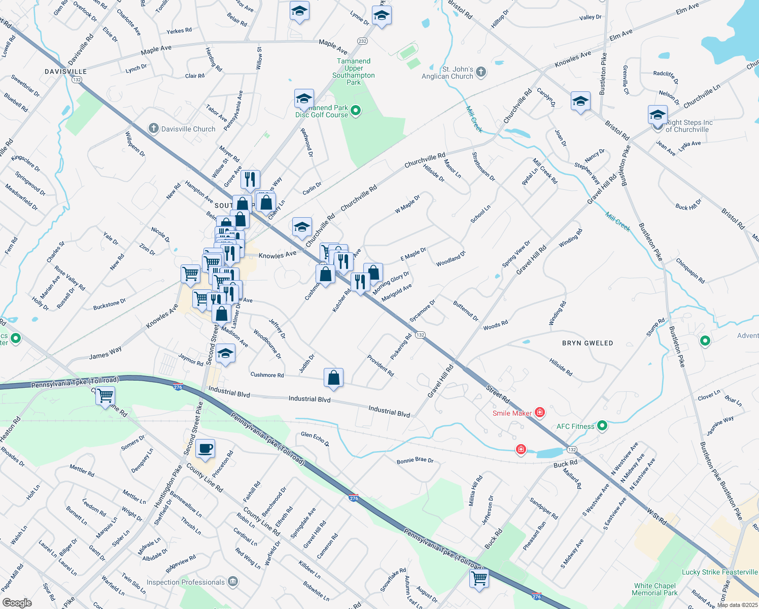 map of restaurants, bars, coffee shops, grocery stores, and more near 781 Marigold Avenue in Southampton