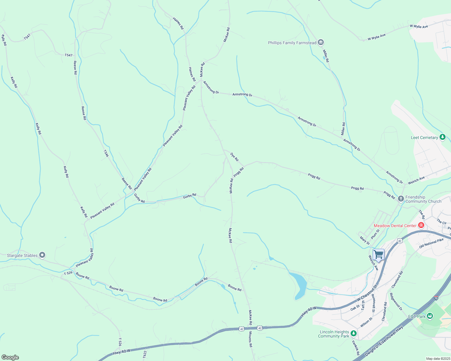 map of restaurants, bars, coffee shops, grocery stores, and more near 441 McKee Road in Washington